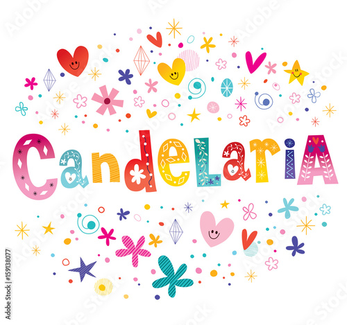 Candelaria girls name decorative lettering type design