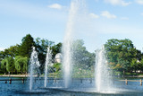 噴水と天文台　《夏の公園イメージ》　旭川市常盤公園