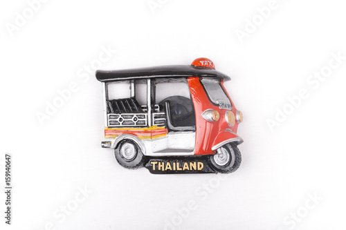 Thailand taxi vehicle fridge magnet on a white background