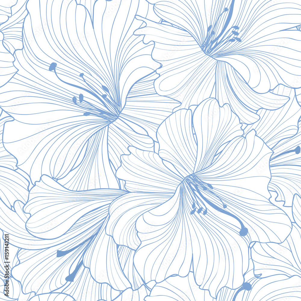Floral seamless pattern. Flower lily background. Floral seamless texture