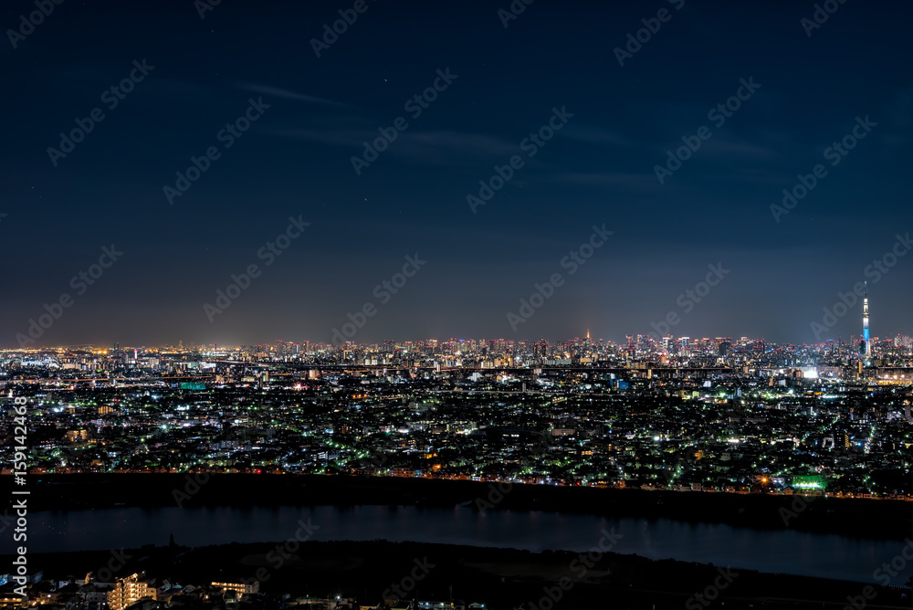 Fototapeta premium スカイツリーと東京都心の夜景