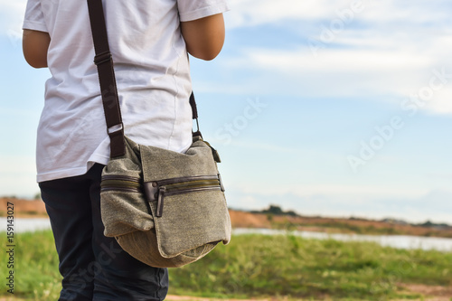 woman in bag for travel outdoor