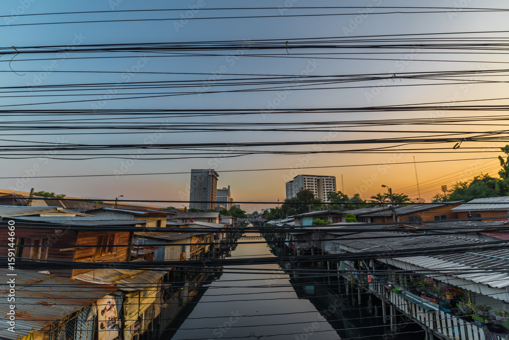 Fototapeta premium Life in the slums of Bangkok,Thailand