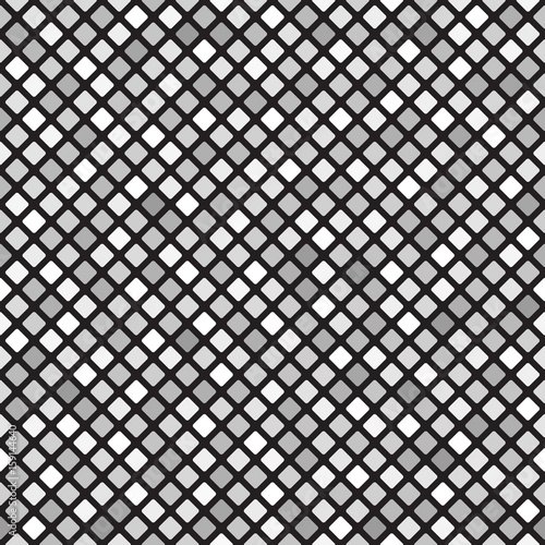 Rounded diamond pattern. Seamless vector gray and white background