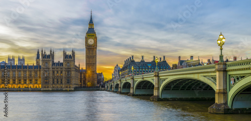 Big Ben and Houses of Parliament at sunset, London