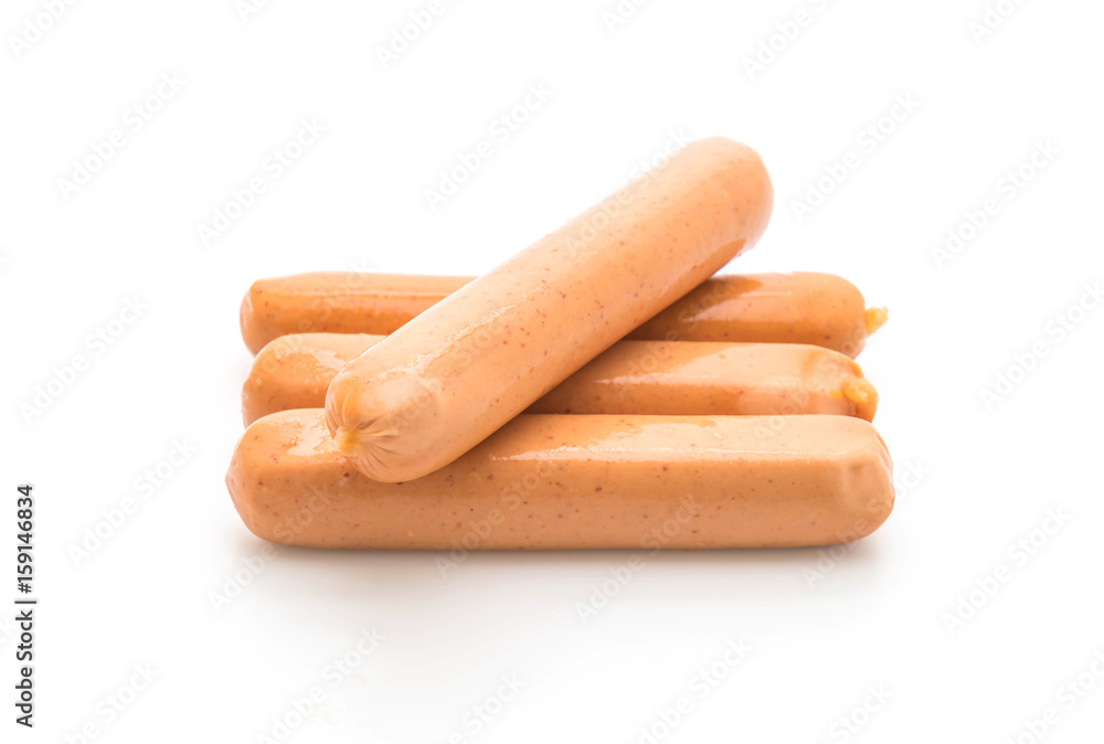 chili frankfurter sausage on white background chili frankfurter sausage on white background