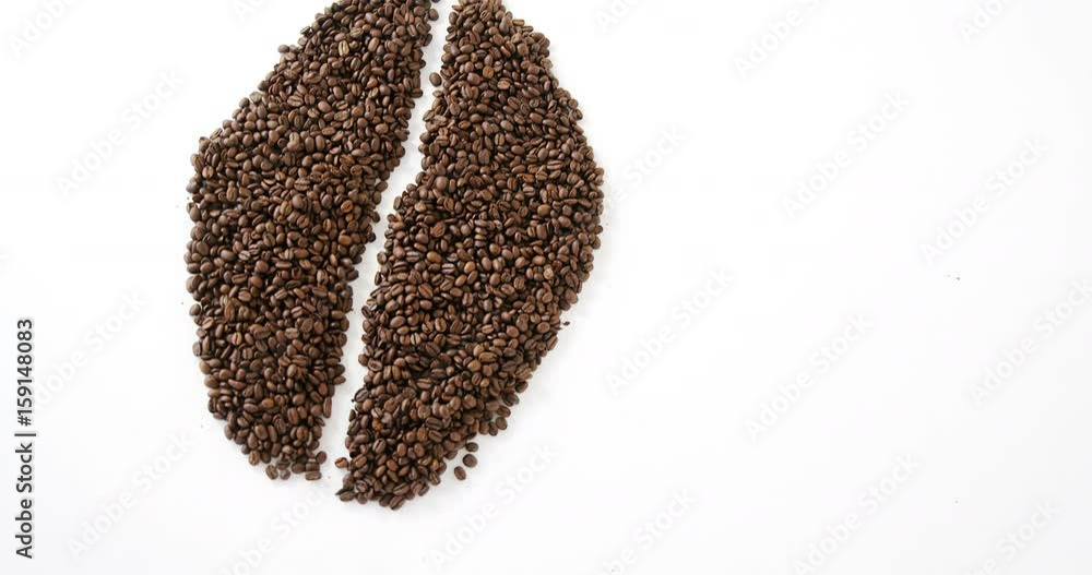 Coffee beans forming coffee bean shape Coffee beans forming coffee bean shape