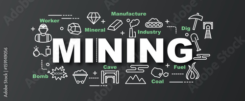 mining vector trendy banner