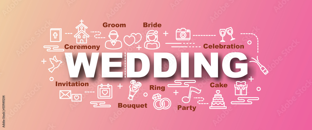 Fototapeta premium wedding vector trendy banner