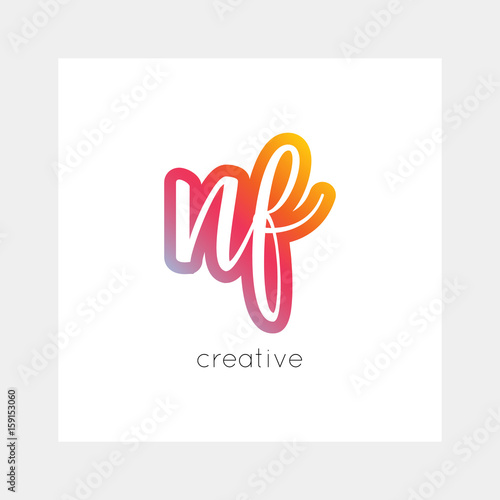 NF logo, vector. Useful as branding, app icon, alphabet combination, clip-art.