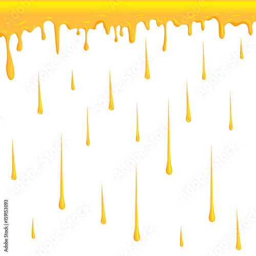 Orange honey background. Honey drops. Vector illustration.