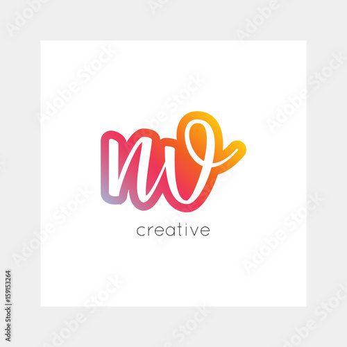 NV logo  vector. Useful as branding  app icon  alphabet combination  clip-art.