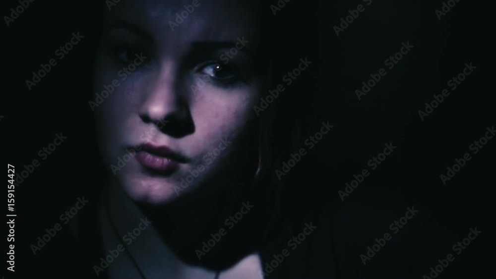 custom made wallpaper toronto digitalFace of a beautiful girl in the dark close-up