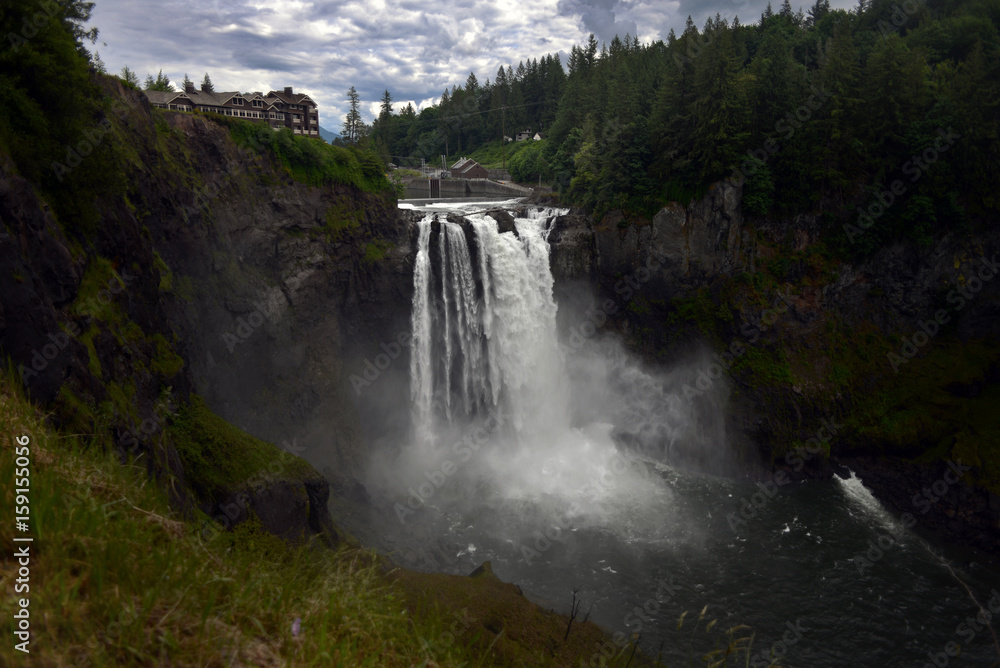 Beautiful Snoqualmie waterfall in the pacific northwest