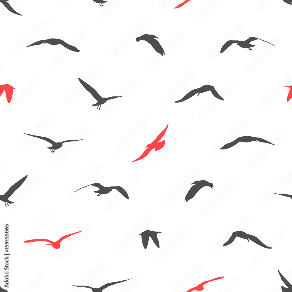 Silhouette of birds seamless background. Silhouette of birds seamless background.