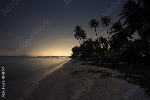 Night landscape of the beach photo