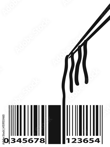 Noodle Barcode With Chopstick