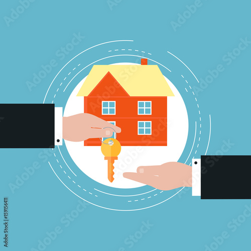 Real estate investment, mortgage concept flat vector illustration design. Real estate market, buying, renting house design for web banners and apps