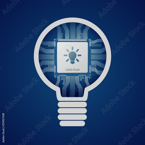 Microchip modern infographic template. Processor idea concept with icons and text. Electronic micro scheme or circuit used for business, data, presentation, web, workflow