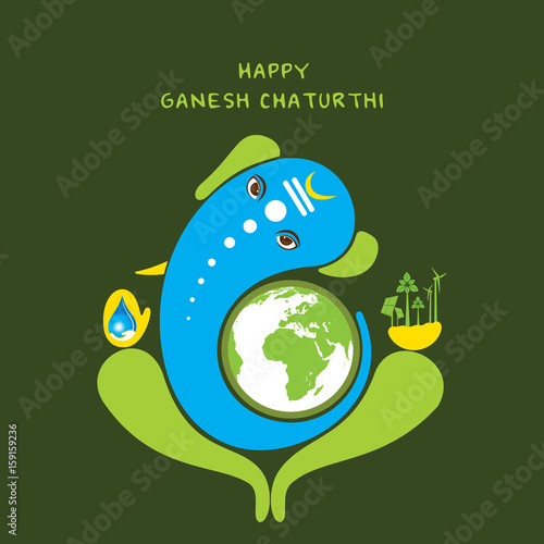 happy ganesha chaturthi greeting design