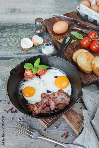 Breakfast in a rustic style