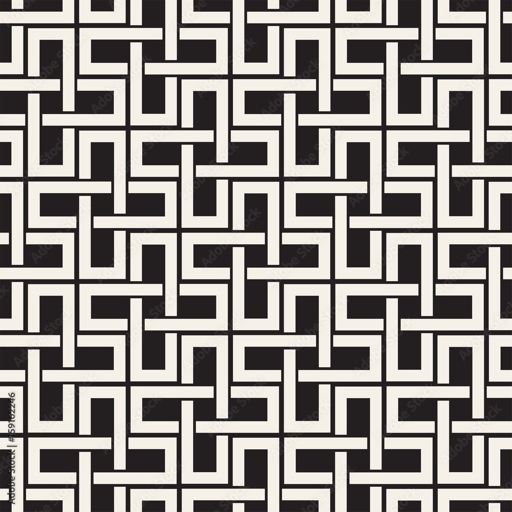 Seamless black and white cross lattice pattern. Abstract geometric tiling mosaic. Stylish background design Seamless black and white cross lattice pattern. Abstract geometric tiling mosaic. Stylish background design
