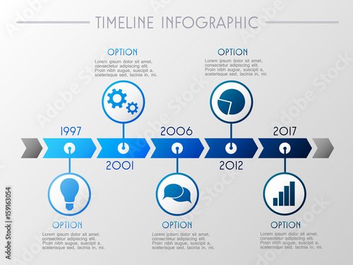 Timeline inforgraphic - company milestone concept. Vector. photo