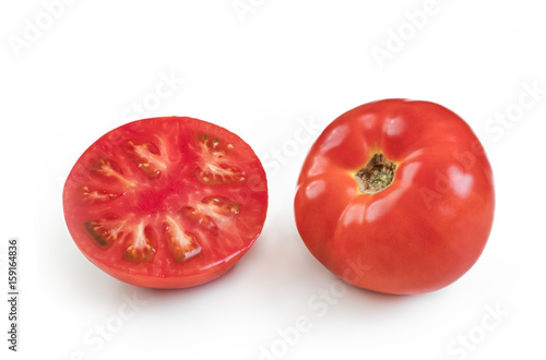 Fresh red tomato isolated on white