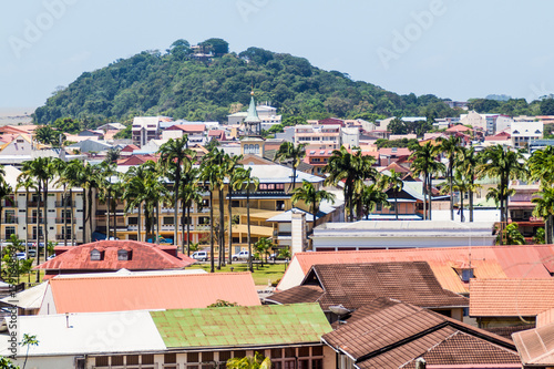 Aerial view of Cayenne, capital of French Guiana photo