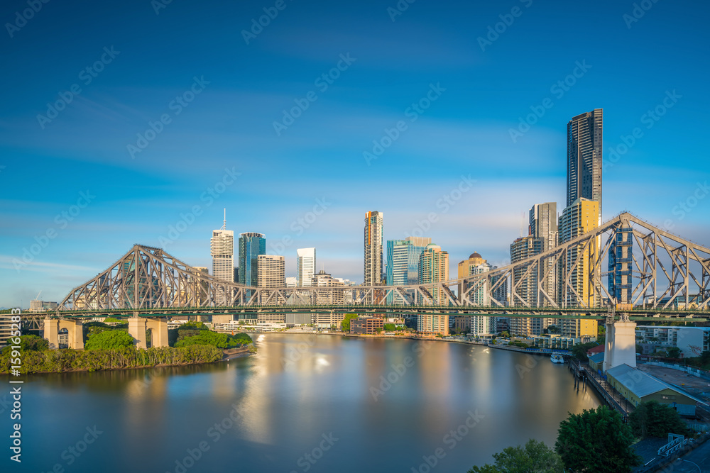 Brisbane city skyline and Brisbane river Brisbane city skyline and Brisbane river