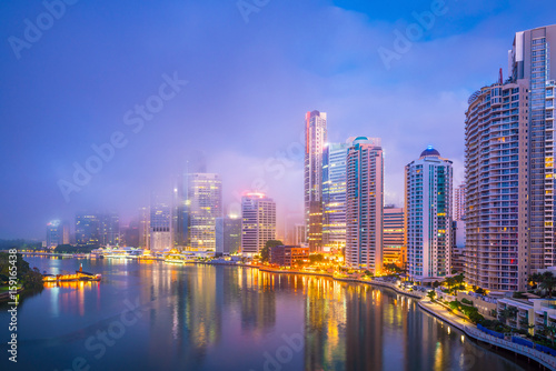 Brisbane city skyline and Brisbane river at twilight © f11photo