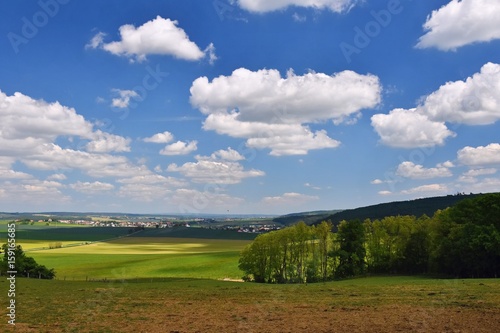 Beautiful landscape. Natural scenery with sky and clouds. Czech Republic.