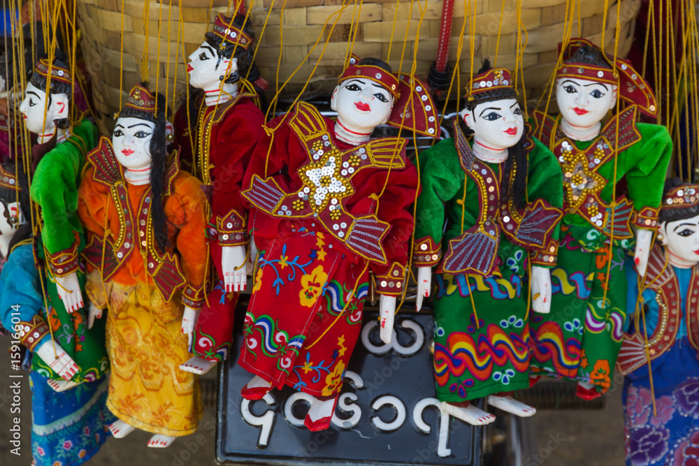 Puppets, souvenir shop, Bagan, Myanmar