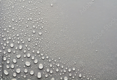 water drops on a gray background photo