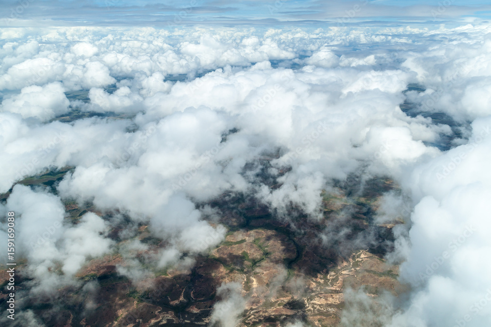 Obraz premium Aerial view of clouds from above