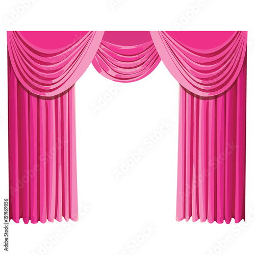 pink curtains.