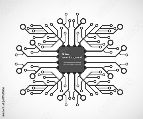 Electronic chip. Vector illustration.