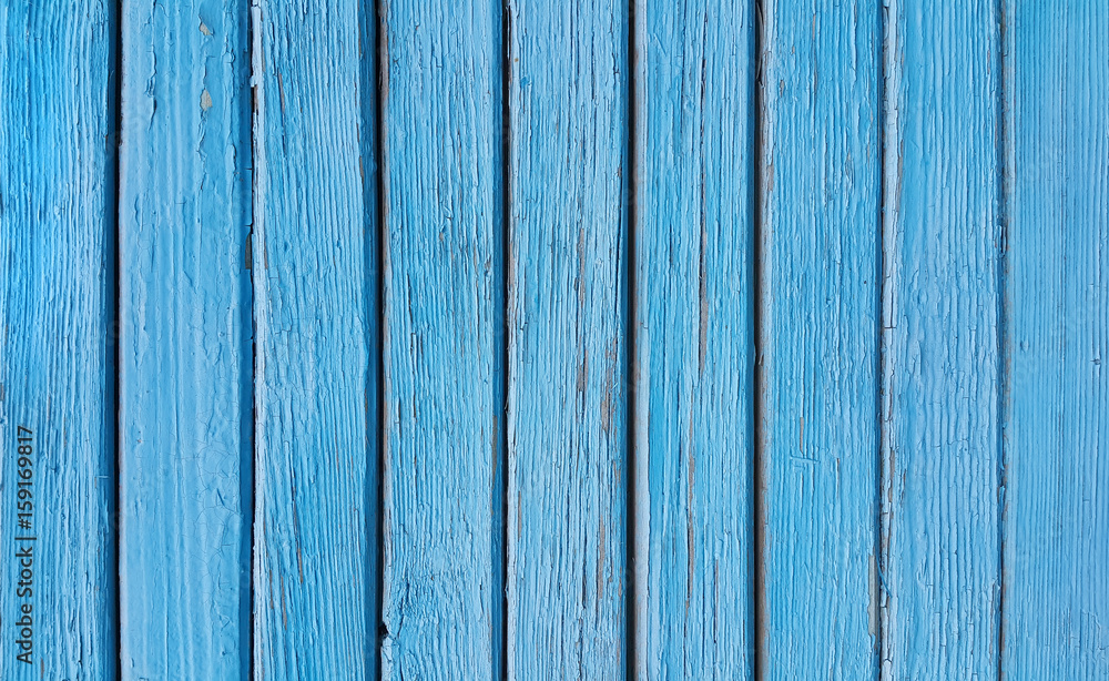 Texture of old wooden blue fence Texture of old wooden blue fence