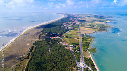 Foto Panorama aérien sur l'île de Noirmoutier, depuis sa pointe sud