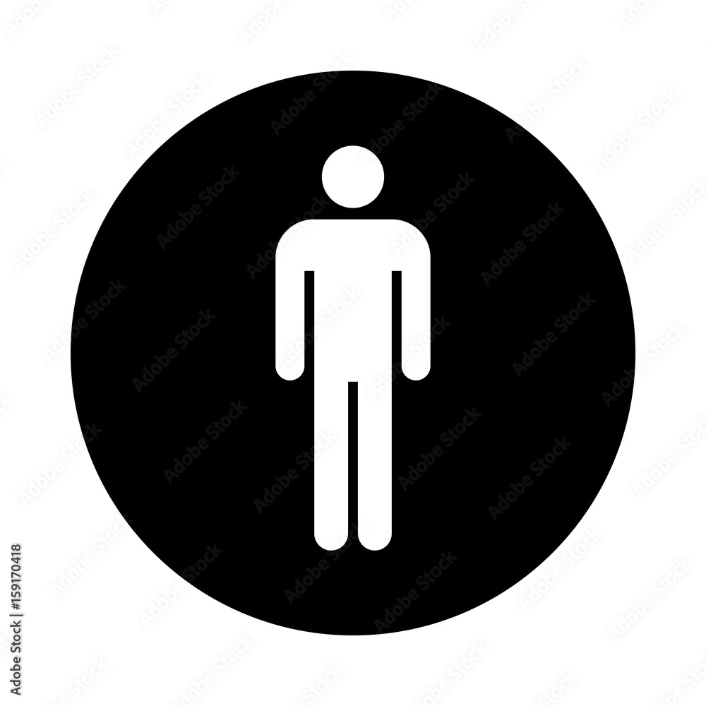 Man circle icon. Black round icon isolated on white background. Man simple silhouette. Web site page and mobile app design vector element. Man circle icon. Black round icon isolated on white background. Man simple silhouette. Web site page and mobile app design vector element.