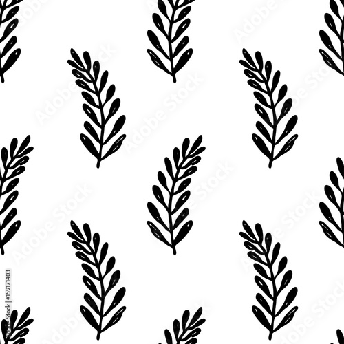 leaf pattern black and white