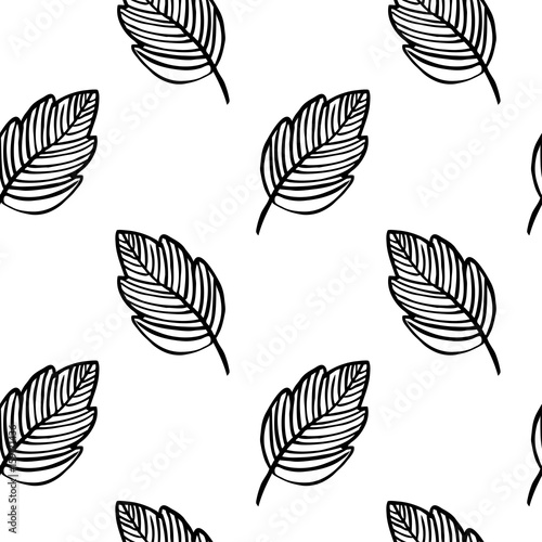 leaf pattern black and white