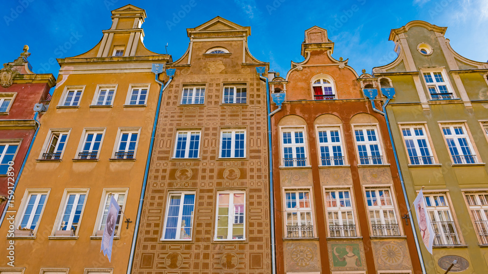 GDANSK, POLAND : Beautiful narrow houses of old Gdansk.