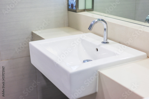 Basin faucets in bathrooms in luxury hotels.