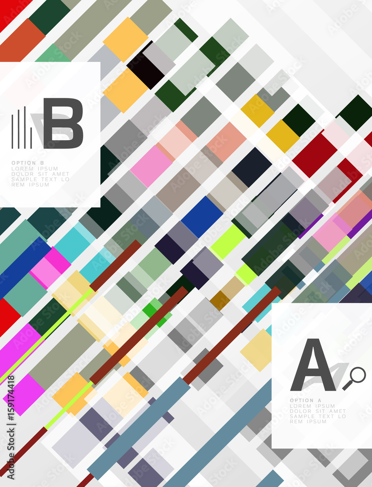 Colorful lines, rectangles and stripes with option infographics