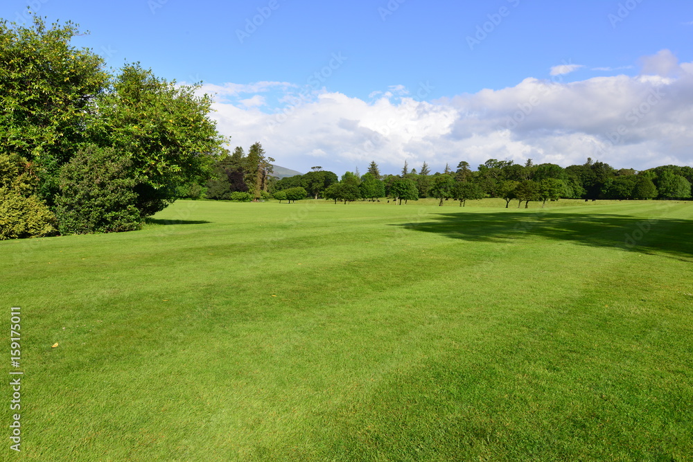 The landscaped gardens at a country home in Ireland.
