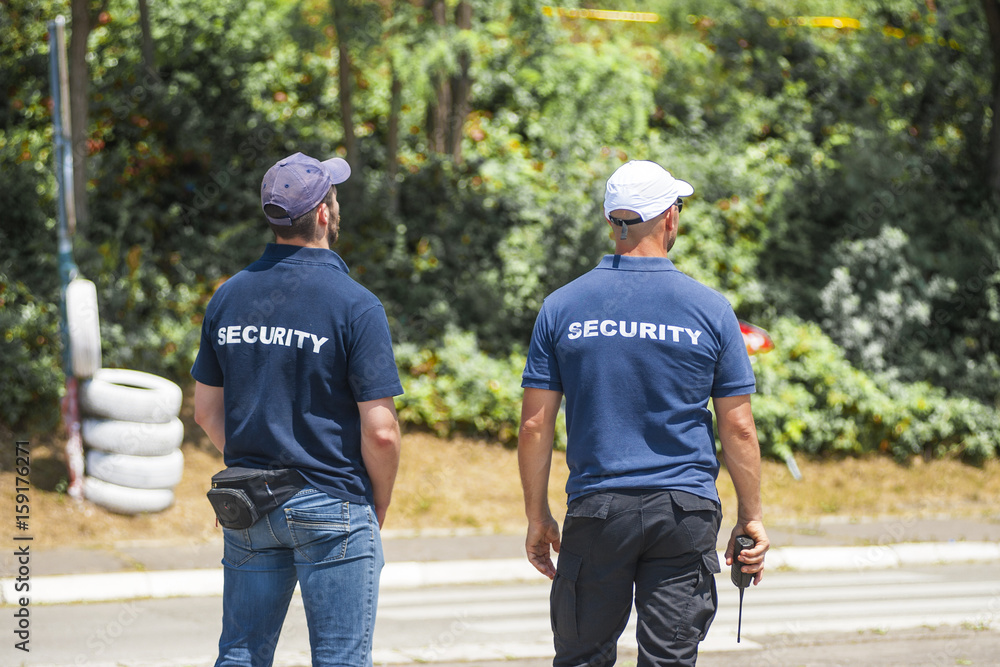 Security officers on race track Security officers on race track