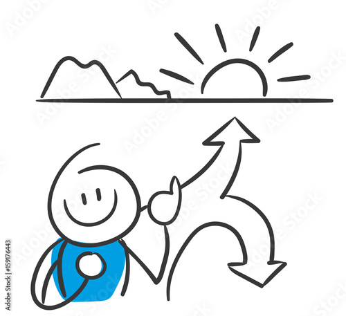 Stick Figure Series Blue / Sonnenseite des Lebens