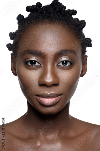 Obraz na płótnie Beautiful black girl w salonie