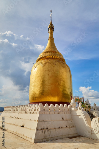 Bu Paya Golden pagoda at the river in Old Bagan  Myanmar. photo